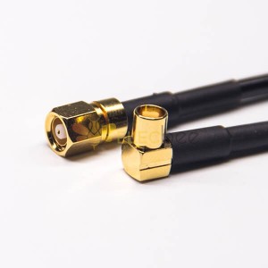 Conector hembra para cable coaxial SMC a MCX cable RG174 de ángulo recto