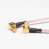 MCX Koaksiyel Kablo RG178 Açılı MCX Erkek 20cm ile Kahverengi Lehim