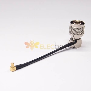 MCX Plug 90 Degree Male Gold to N Type Angled Male Nickel plating RF Coaxial Cable with RG174