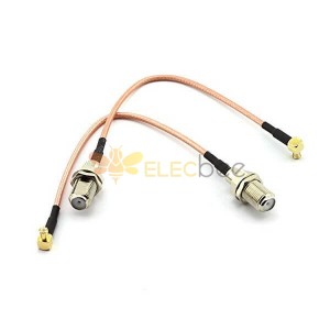 MCX à F Cable Adapter RG316 15CM avec MCX Male Right Angle to F Female 2pcs
