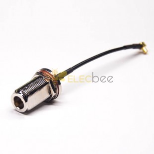 N Types RF Coaxial Cable Straight Female to MCX Angled Male with RG174 10cm