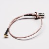20pcs RF Cable Coaxial Waterproof BNC Female Bulkhead to Right Angle MCX Male Cable Assembly Crimp