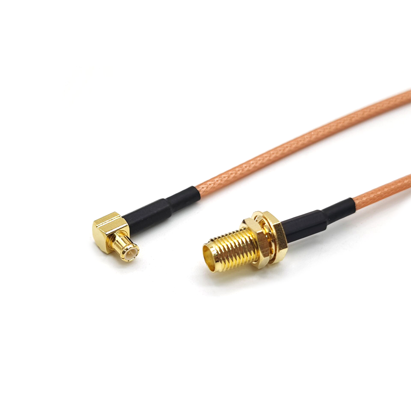 Cable RF SMB cable de extensión macho Recto a MCX macho en ángulo con RG174