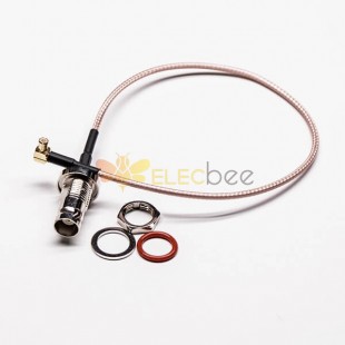 20pcs RF Coaxial Cable Connectors Waterproof BNC Female Bulkhead to Right Angle MCX Male Cable Assembly with RG316