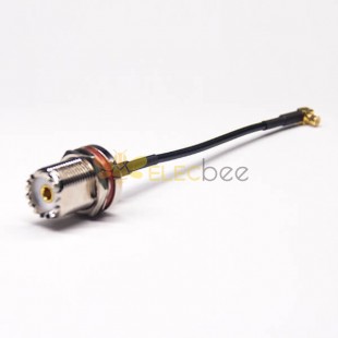 UHF Cable Female Straight to MCX Male Angled Coaxial Cable with RG174