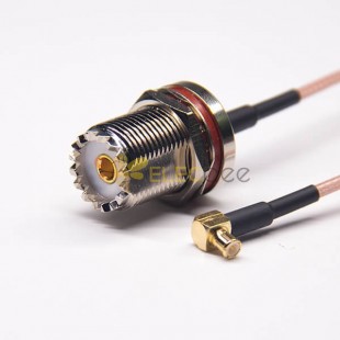 UHF Female Connector Straight Cable à MCX Angle droit mâle avec RG316