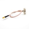 MMCX Connector Male 180 Degree Extended PTFE Cable 19 CM