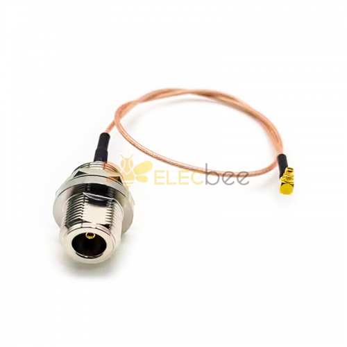 N Type Female Bulkhead to MMCX Male Right Angle Connector