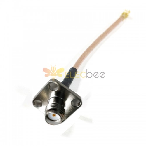SMA Female 4 Hole Flange Nickel to IPEX-1 with RG178 RF Cable Assembly