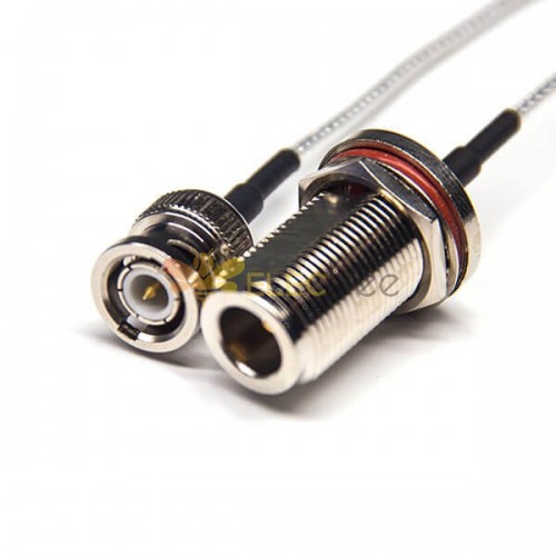20 Stück BNC-Kabelverlängerungen, 180-Grad-Stecker auf gerades N-Typ-Kabel mit RG316, weiß