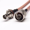 BNC Conector Coaxial Cable para N Tipo Straight Male RG142 Cabo