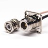 BNC Connector for Coaxial Cable Straight Male to 4 Hole Flange Female RG178 Cable 10cm