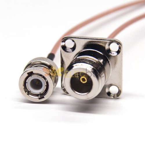 20 piezas conector BNC para Cable Coaxial recto macho a 4 orificios brida hembra RG178 Cable