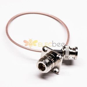 Coaxial Cable with Connector N Female 4 Holes Flange to BNC Male Cable Assembly Crimp