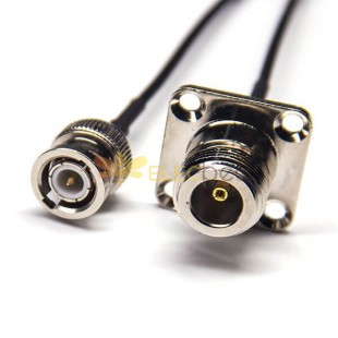 N Connectors 4 Holes Straight Female to BNC Straight Male Cable with RG174
