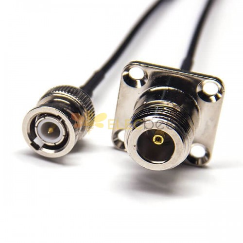 20pcs N Connectors 4 Holes Straight Female to BNC Straight Male Cable with RG174