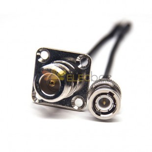 N Type Female Cable Connectors 4 Hole Flange to BNC Male for RG174