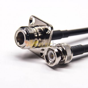 RF Cable Assemblies BNC Straight Male to N Type Flange Mounting Straight Female with RG58 RG223