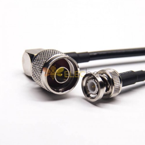 RF Coaxial Cable Assembly BNC Straight Male to N Type Right Angled Male with RG223 RG5 RG58 (en anglais) 1m