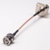 RG316 Cable Assemblies BNC Straight to 4 Hole Flange N Type Female Cable Assembly 10cm