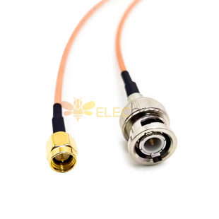 20 piezas BNC a SMA Cable 30 cm conector adaptador coaxial RF