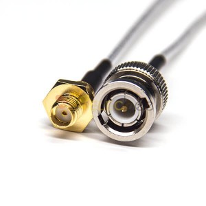 BNC Cable Connector Male Straight to SMA Straight Female Rear Panel Mount Coaxial Cable with RG316