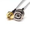 20pcs BNC Cable Connector Male Straight to SMA Straight Female Rear Panel Mount Coaxial Cable with RG316
