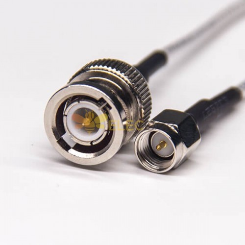 RG316 ile BNC Konektör Kablosu Düz Erkek- SMA Düz Erkek Koaksiyel Kablo 10 cm