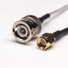 BNC Connector Coaxial Cable 180 Degree Male to SMA Straight Male with RG316 10cm