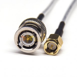 30pcs BNC Connector Coaxial Cable 180 Degree Male to SMA Straight Male with RG316 10cm