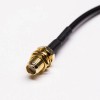 Coaxial RF Cable SMA Female Straight Front Bulkhead to MCX Male 180 Degree