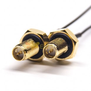 Conector de cable coaxial hembra RP SMA recto impermeable para 1.37 cable negro