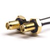 Conector de cable coaxial hembra RP SMA recto impermeable para 1.37 cable negro