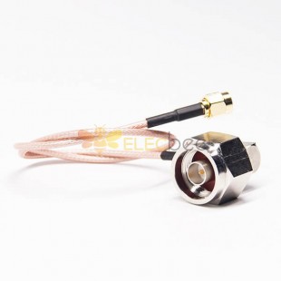 Hexagonal N Connector Male 90 Degree Cable to Male SMA 180 Degree