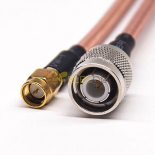 20pcs Male to Male Coaxial Cable Connector Straight TNC to Straight SMA for RG142 Cable