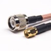 20 piezas conector de Cable Coaxial macho a macho TNC recto a SMA recto para Cable RG142
