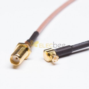 MCX Coax Cable Brown RG316 Solder com Straight Bulkhead SMA Socket para MCX Plug
