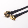 MCX Female Connector Right Angle Assembly to SMA Straight Male