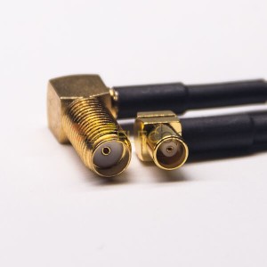 MCX Jack Cable Connnector 90 Degree to SMA Female for RG174 Cable