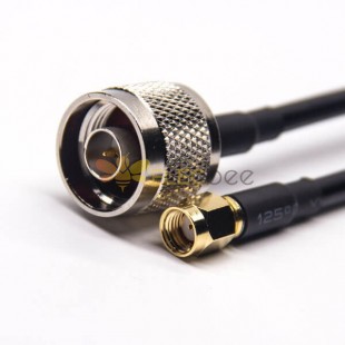 N Type Cable Connectors Straight Male to SMA Male RP Cable with RG58 RG58 1m