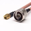 N Tipo Straight Connector para SMA Straight Male RG142 Cable