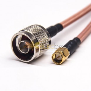N Type Straight Connector to SMA Straight Male RG142 Cable