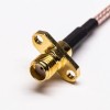 RF Cable 2 Hole Flange SMA Female To Right Angle MMCX Male Cable Assembly Crimp