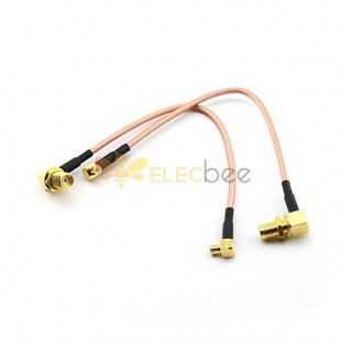 20pcs RF Cable Adapters RG316 15CM SMA Female Right Angle to MCX Male Right Angle Pack of 2