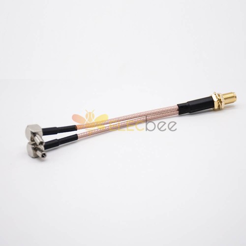 RF Cable with SMA Connector Female to Dual TS9 Male 4G LTE Antenna Adapter Splitter Cable RG316 10cm