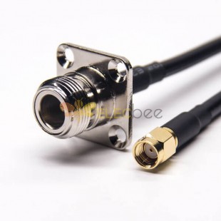 RF Cables Assemblies N Type Female Straight Flange Mounting to SMA Male RP Straight with RG223 RG58 RG58 1m