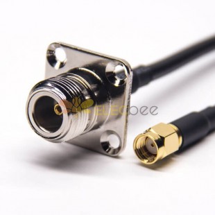 RF Cables Assemblies N Type Female Straight Flange Mounting to SMA Male RP Straight with RG223 RG58