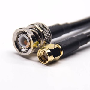 Rf Cables Assembly BNC 180 Degree Male to SMA Male RP Straight avec RG233 RG58