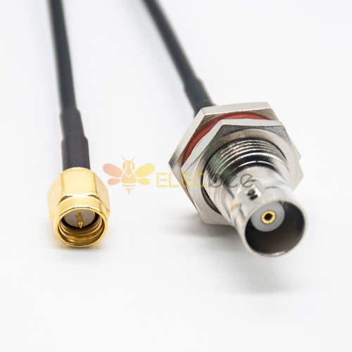 Câble d\'antenne RG174 avec adaptateur SMA mâle vers BNC femelle, câble en queue de cochon 30CM, 2 pièces