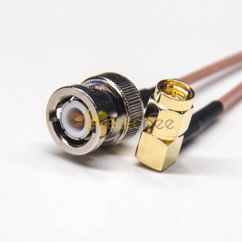 Conector macho SMA de ángulo recto a cable coaxial macho recto BNC con RG316 10cm